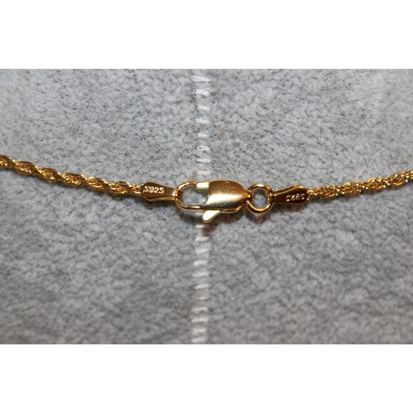 Vintage c1980 Pretty Floral Photo Locket & 22" 14K GP Sterling Silver Rope Chain - Picture 3 of 8